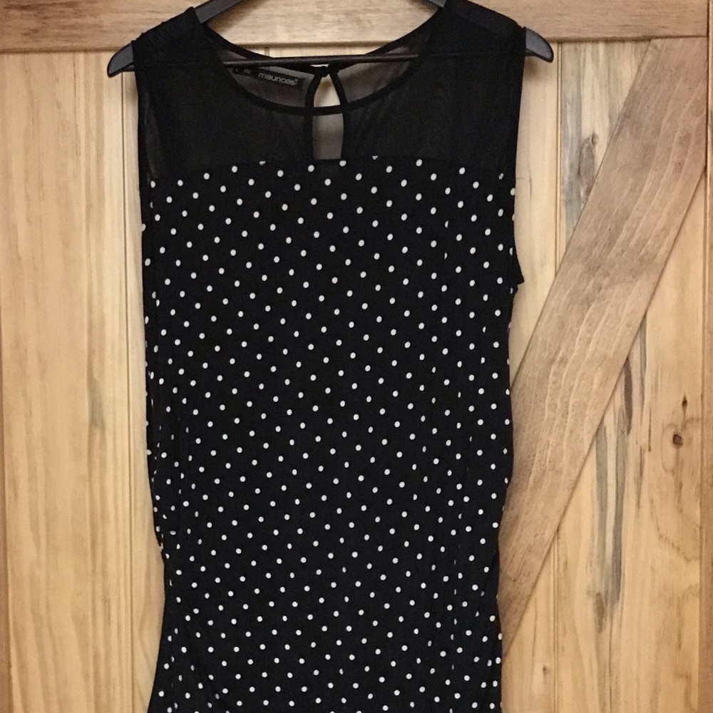 Plus Women’s Polka Dot Sleeveless Blouse - Size 1